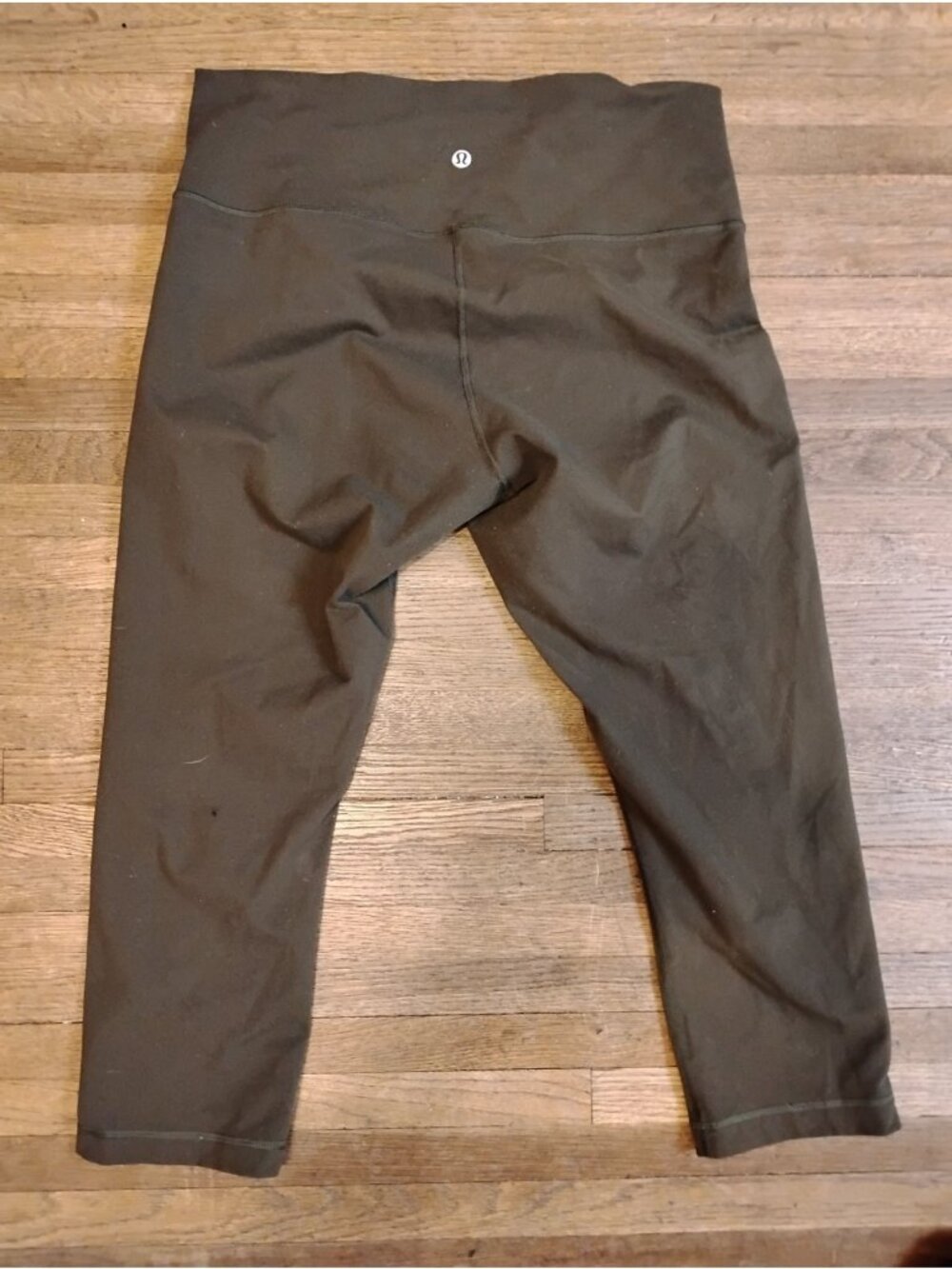 Lululemon Wunder Under Crop High Rise Leggings Workout Yoga Size 12 Dark Green